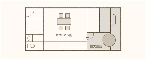 間取り図：白鵬・信楽焼の露天風呂付き客室